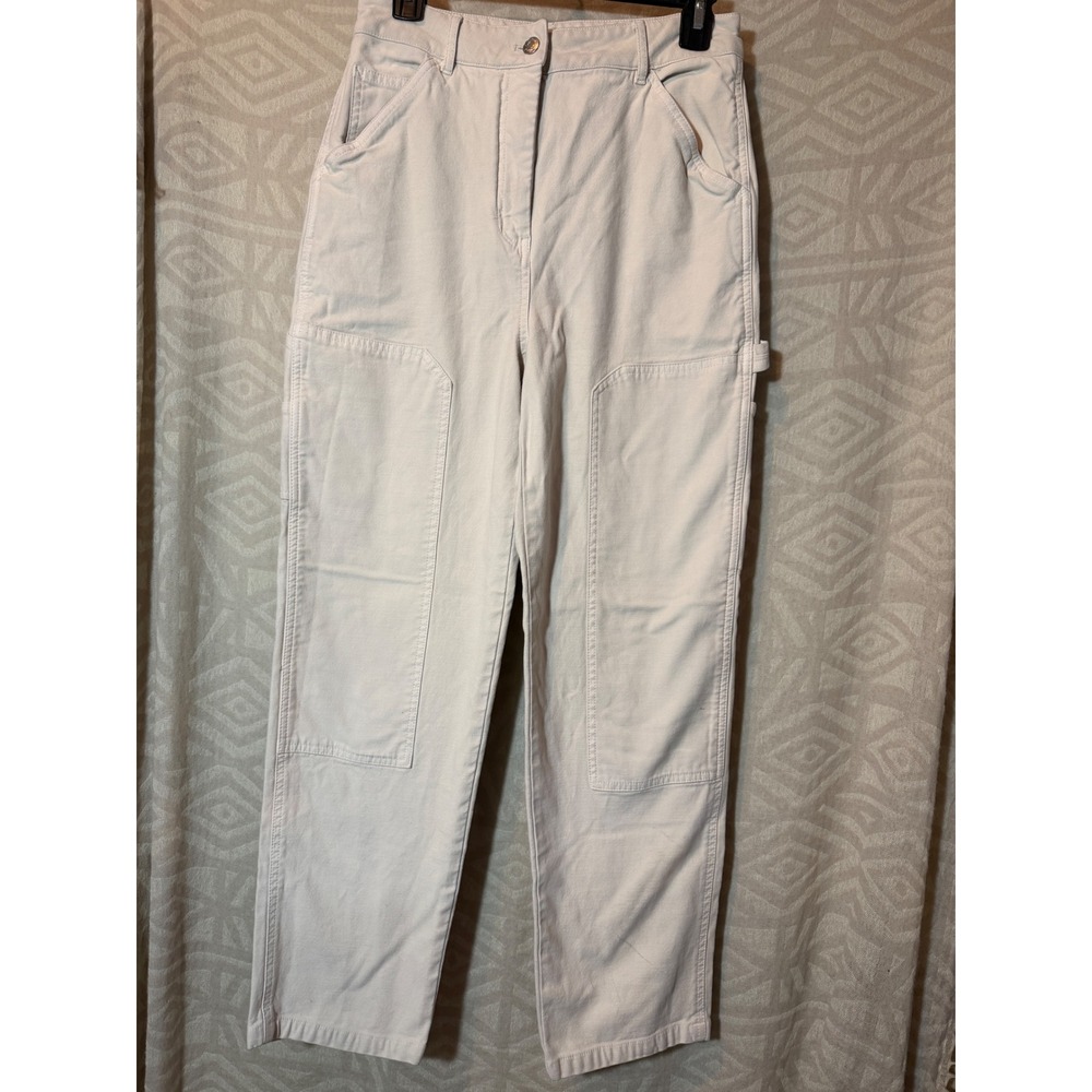 Wilfred Free Aritzia Beige Carpenter Pants High Rise Utility Straight Leg Size 8 - Picture 1 of 9